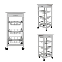 4 tier storage trolley cart kitchen organizer bathroom movable storage shelf wheels household stand holder kitchen furniture hwc