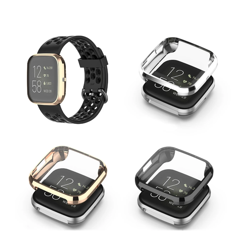 Защитный чехол на весь экран для Fitbit Versa2 Smartwatch с рамкой из мягкого ТПУ защитный