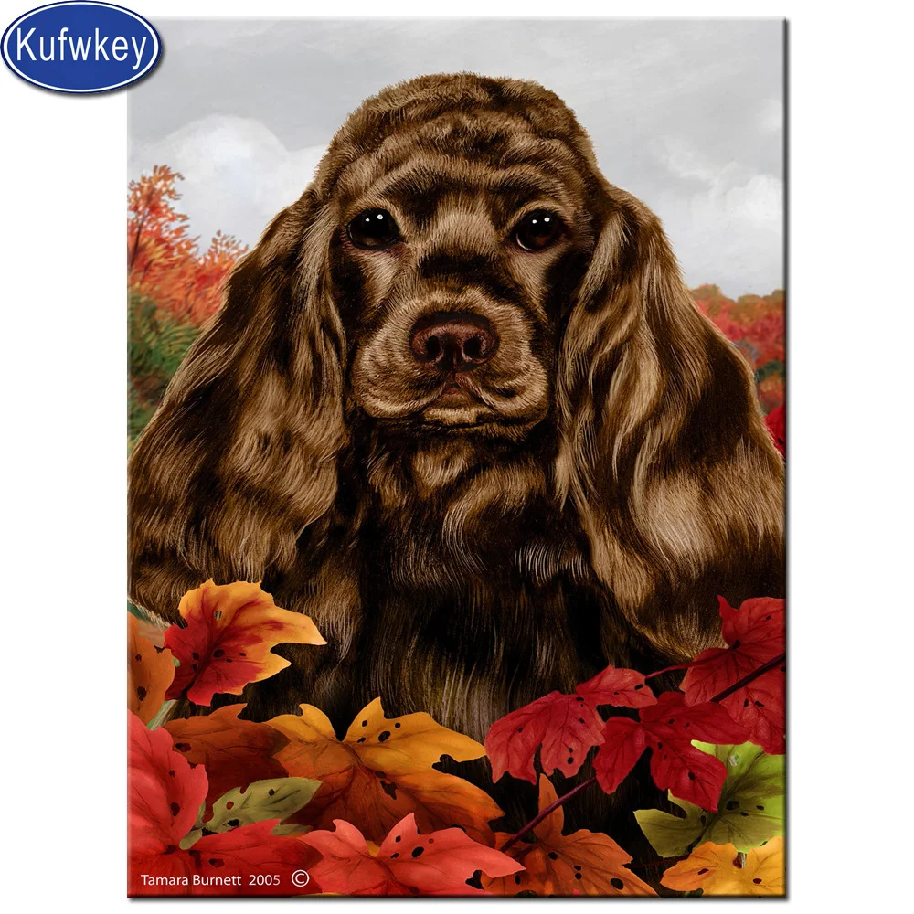 DIY Полная квадратная Алмазная вышивка держатель Французский бульдог Чарльз