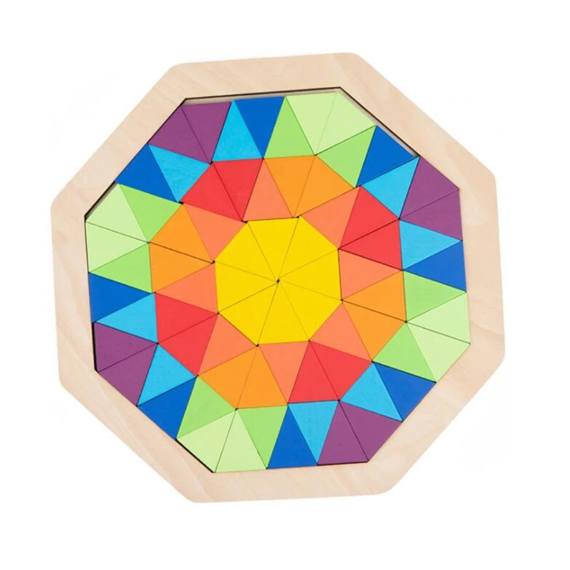 

K3NE Rainbow Building Blocks Toy Set Preschool Learning Educational ToysWood Building Stacking Game for Kids and Children