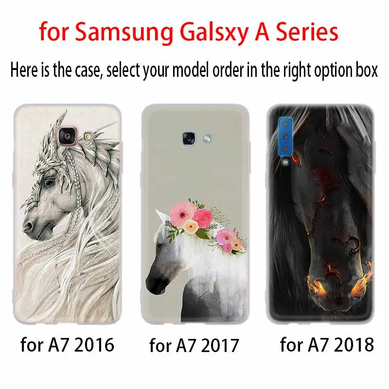 Акварель лошадь чехол силиконовый защитный для телефона Samsung A50 A70 A80 A30 A40 A90 A6 A8 A9 A7