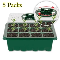 5 sets plastic nursery pot 12 holes seed grow planter box greenhouse seeding garden seed pot tray plant seedling tray with lids