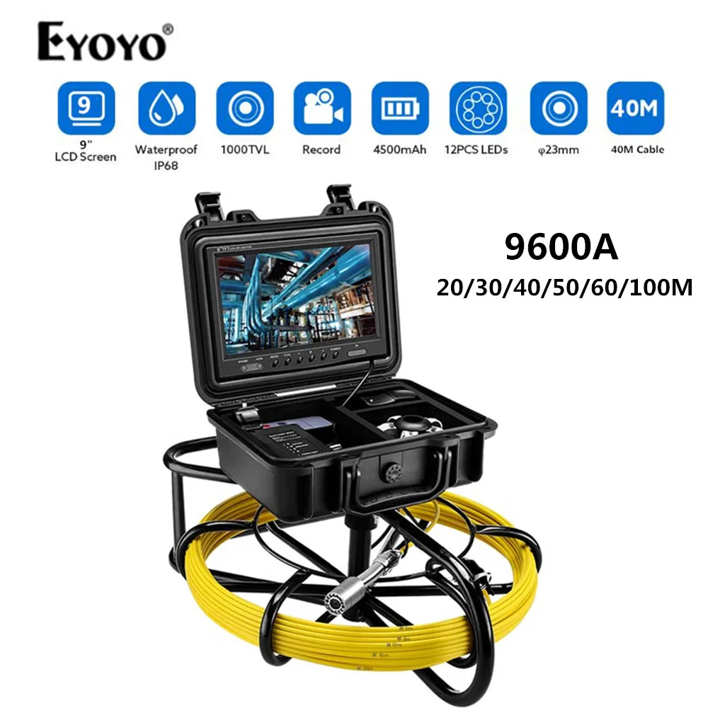 Камера-Эндоскоп Eyoyo 9600A эндоскоп с двойной камерой Full HD для осмотра труб сточных