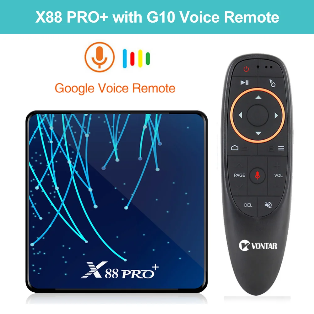 Восьмиядерный Android 9,0 ТВ приставка X88 PRO Plus 4 Гб 128 Гб Rockchip RK3368PRO 1080p 4K 60 кадров в секунду Google голосовой помощник Netflix 64 ГБ 32 ГБ