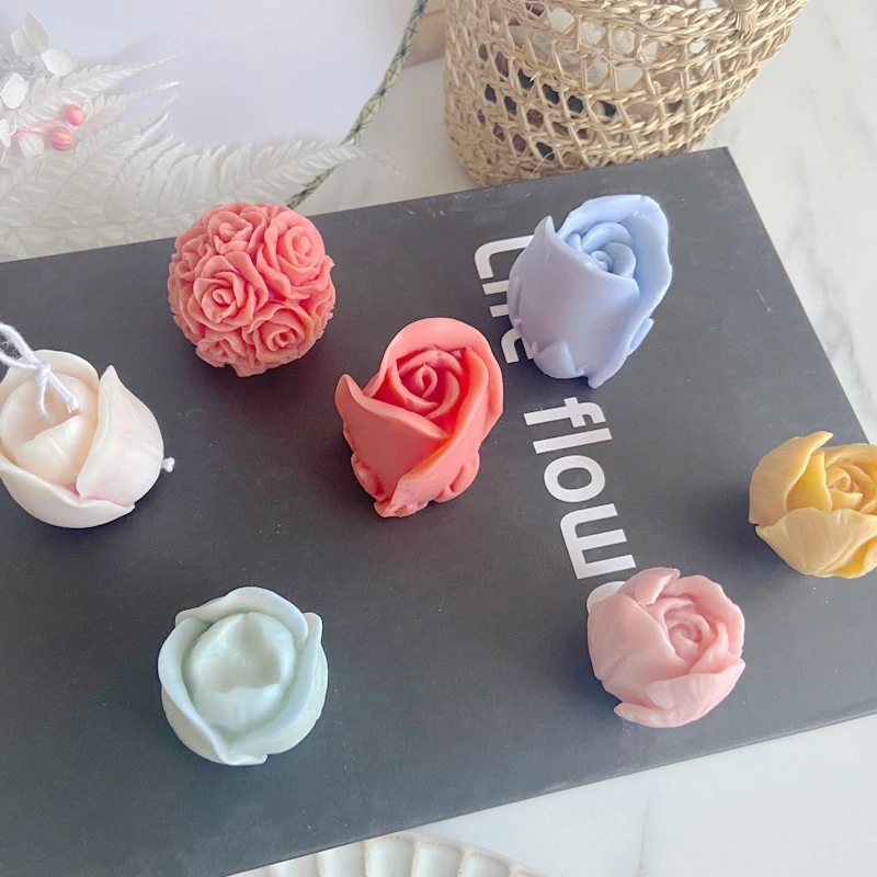 DIY ароматерапевтическая свеча силиконовая формочка в виде цветов дизайн Пион