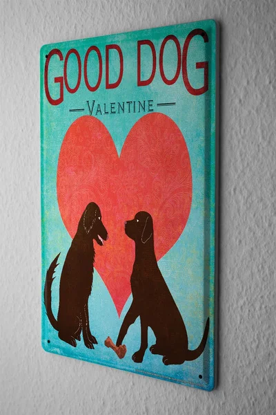 

Декоративный жестяной знак Смешные знаки хорошая собака ко Дню Святого Валентина весело металлический знак 8X12