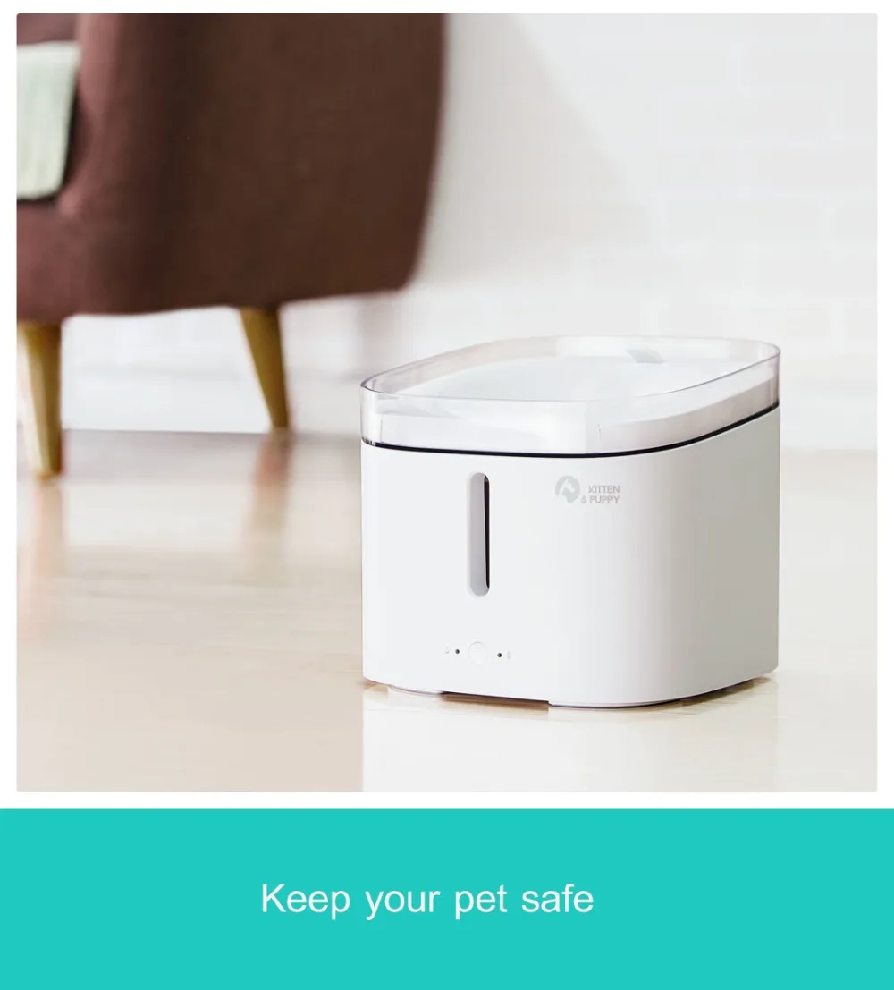 Xiaomi Mijia котенок щенок диспенсер для воды для домашних животных для собак и кошек чистая вода белого цвета маленький диспенсер для воды для домашних животных