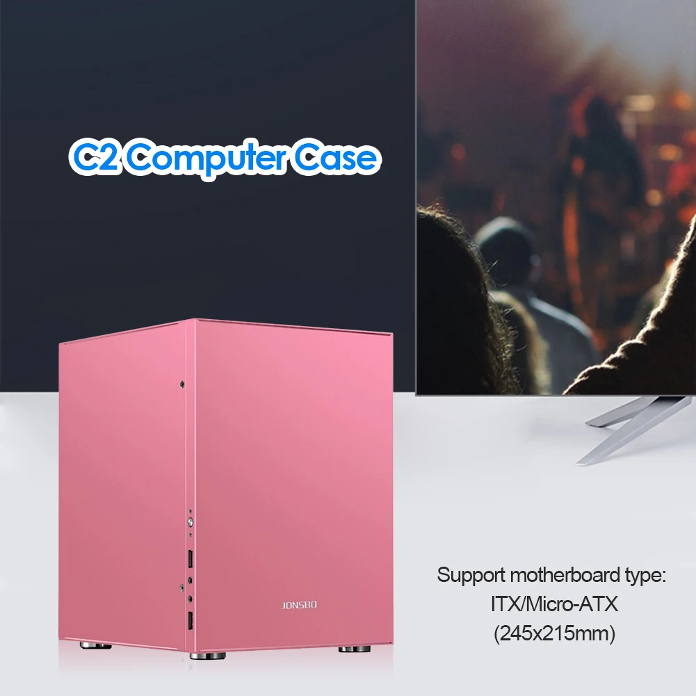 Чехол Jonsbo C2 ITX Micro ATX Mini для ПК USB3.0 аудио 3 слота микрофон алюминиевый сплав 5/2 5