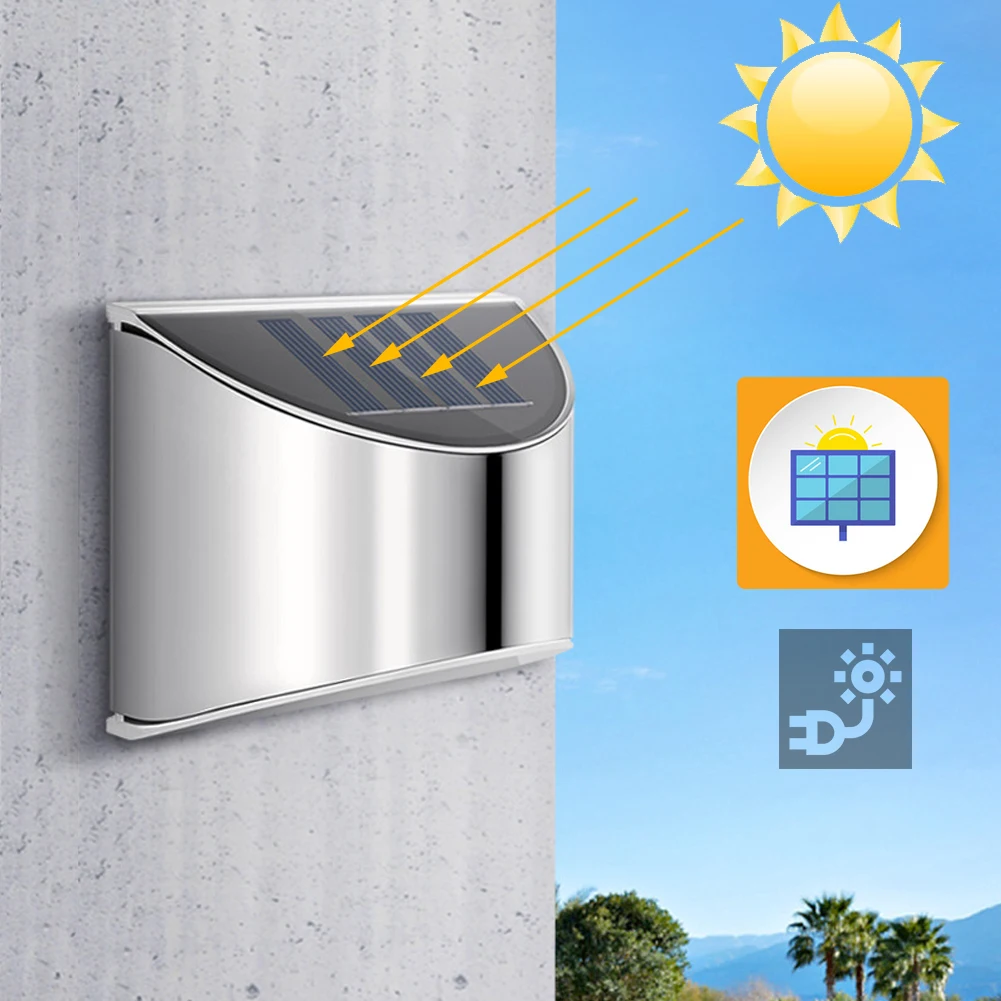 Уличная лампа из нержавеющей стали на солнечной батарее светодиодные фонарики