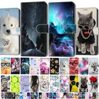 Кожаный чехол для телефона с откидной крышкой для Realme 5 5S 5i C3 C3i 6i цветок симпатичный кошелек с рисунком держатель для Карт Подставка чехол-книжка Бабочка Обложка