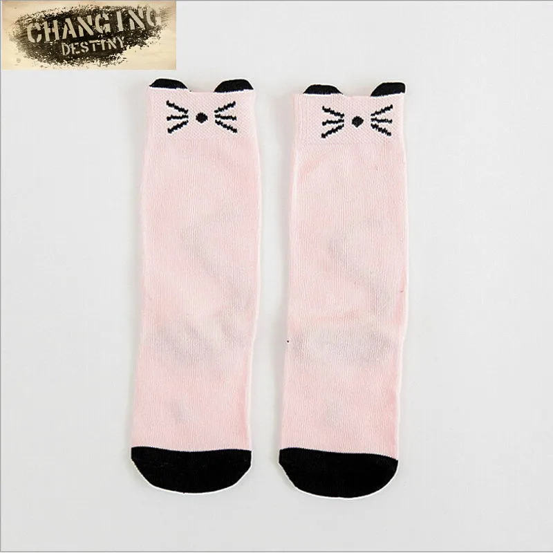 Детские носки на возраст от 0 до 3 лет модные креативные в полоску с изображением