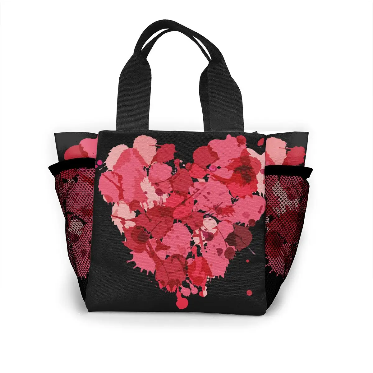 

Портативная сумка для ланча, чехол для пикника с рисунком сердца, рабочая сумка для бенто для женщин и детей, 2020, модная Высококачественная с...