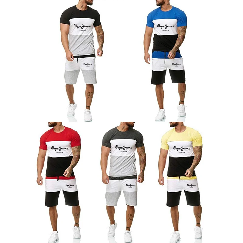 

2021 new men's sportswear summer men's brand leisure sports suit, two t T-shirt brand sportswear.
