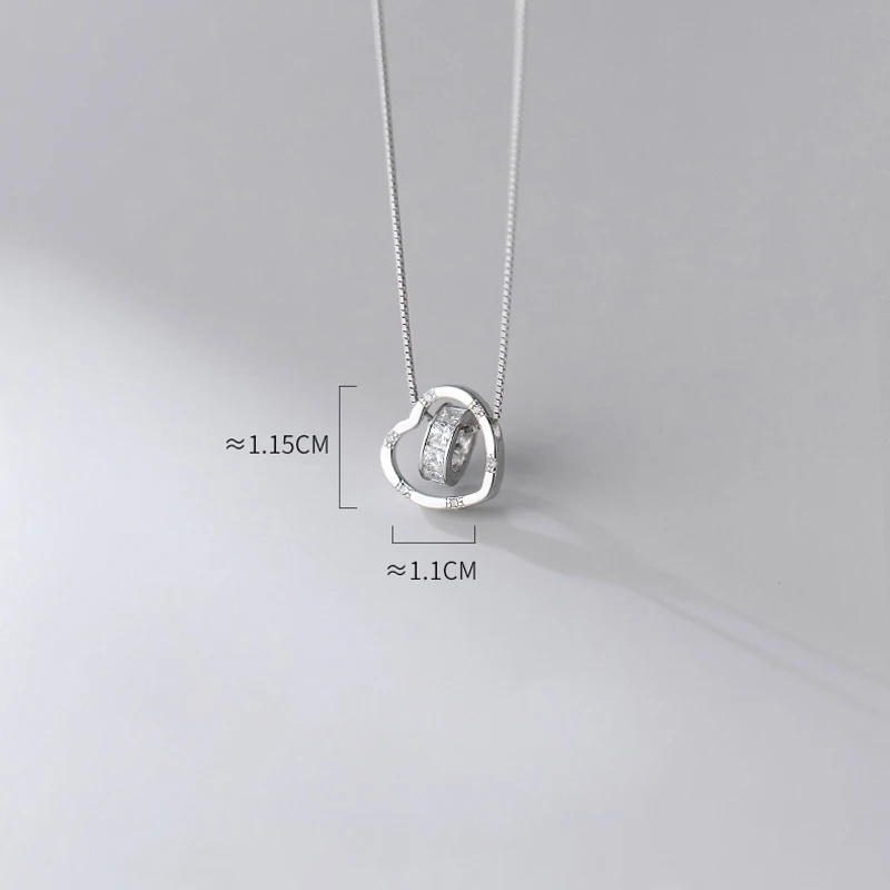 Для женщин ожерелье с подвеской в форме сердца коробка цепочка на шею 925