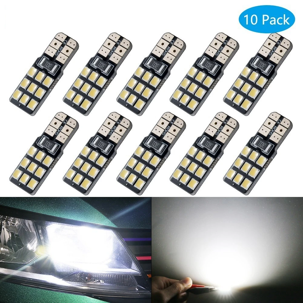10 шт. CanBus168 194 светодиодный лампочка T10 полярность Бесплатная 9SMD для салона
