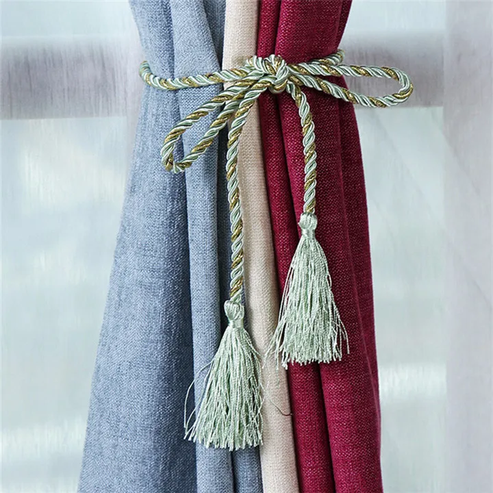 Green Fasten Rope XZJJA 2-10 шт кисточкой бахрома закрепить веревку магнитный кристаллик для занавесок комнаты Аксессуары Завязки для штор украшения занавеска для дома Шнур пряжки - Цвет: Green Fasten Rope