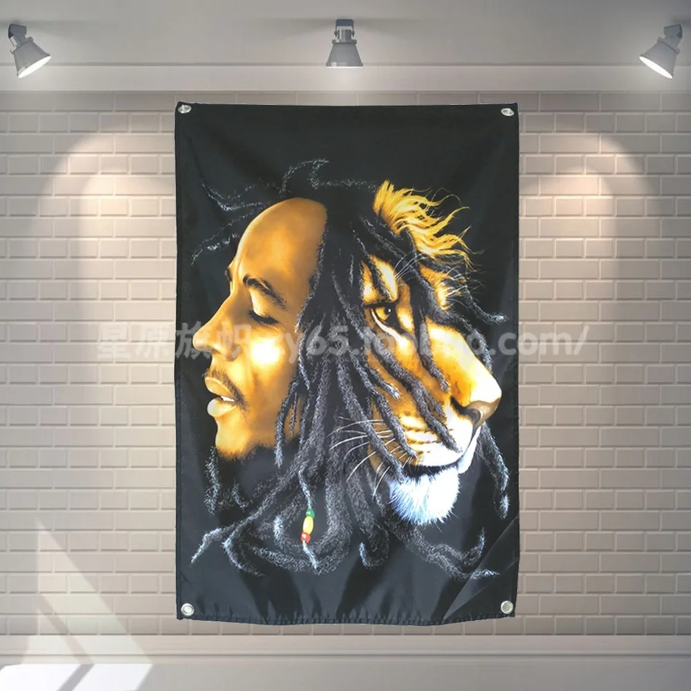 

Metal Music Cloth Poster Bedroom Dormitory Decor Hanging Painting Large Rock Hip Hop Reggae Banners & Flags Tapestry Wall Art B4