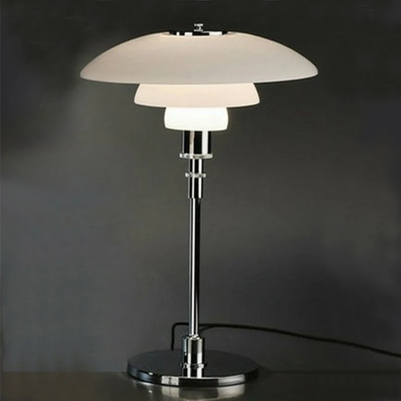 Современная светодиодная стеклянная настольная лампа ZGS металлическая белого