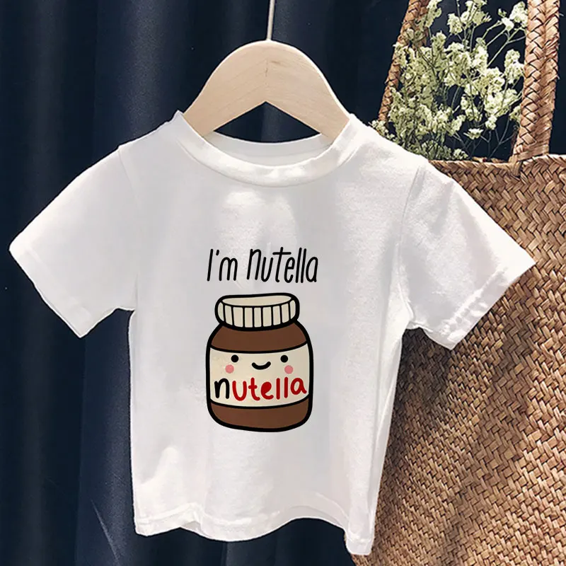 2020 Children Clothes Unisex Cute Chocolate Sauce Nutella Printed Girls Tops Casual Boy T Shirt Baby Girl Tshirt Fashion | Мать и ребенок
