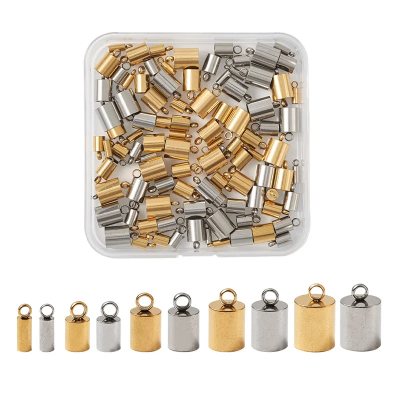 

Pandahall 100pcs/box 304 Stainless Steel Cord Ends Connector for Jewelry Making DIY Bracelect Necklace Accessories Findings