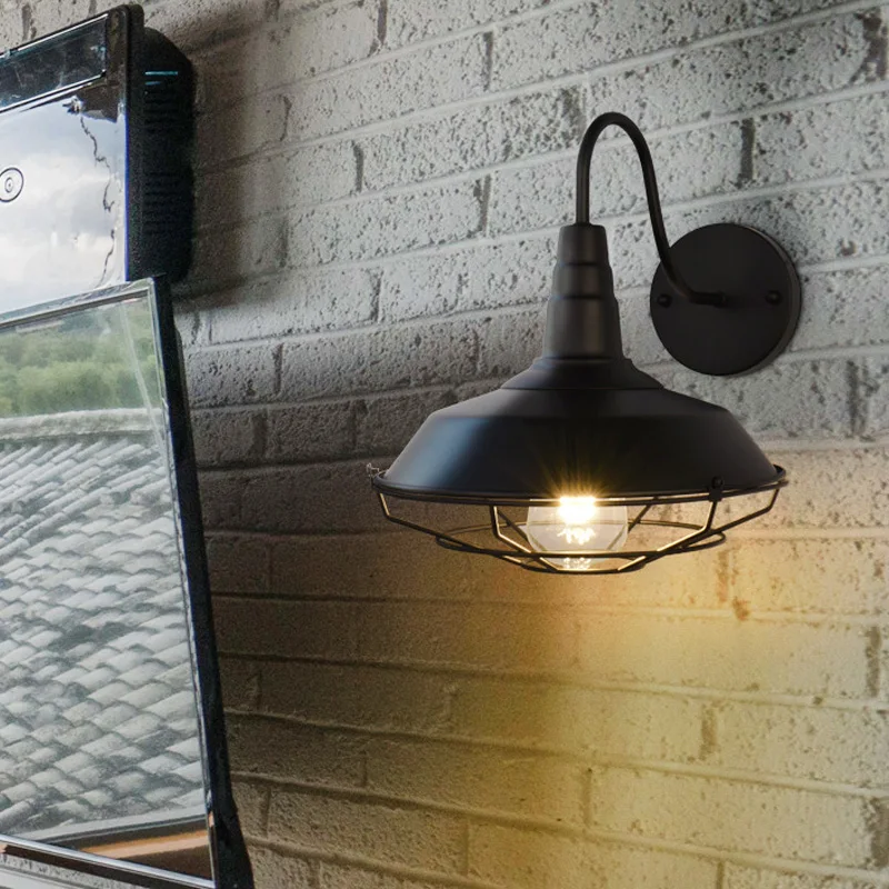 Американские изогнутые фонари для рук железные Настенные светильники лофта бара