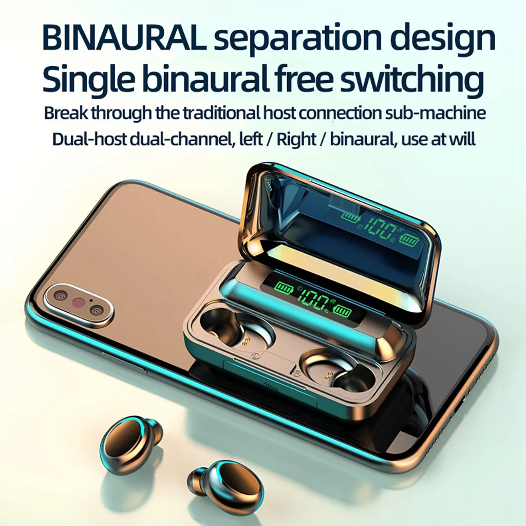 Bluetooth V5.0 Наушники Беспроводные сенсорные наушники с отпечатком пальца со