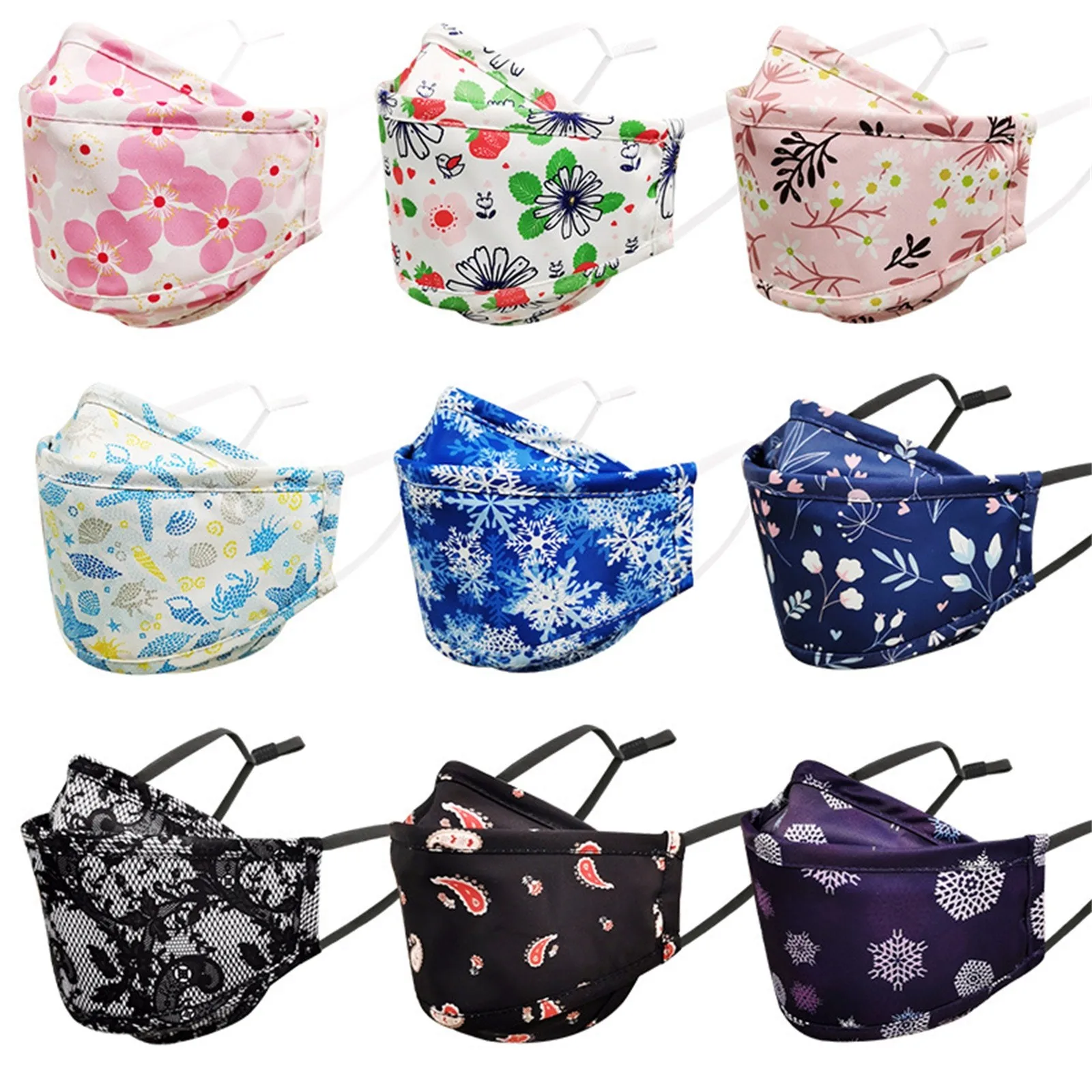 Тканевый моющийся дышащий регулируемый и многоразовый хлопковый шарф для