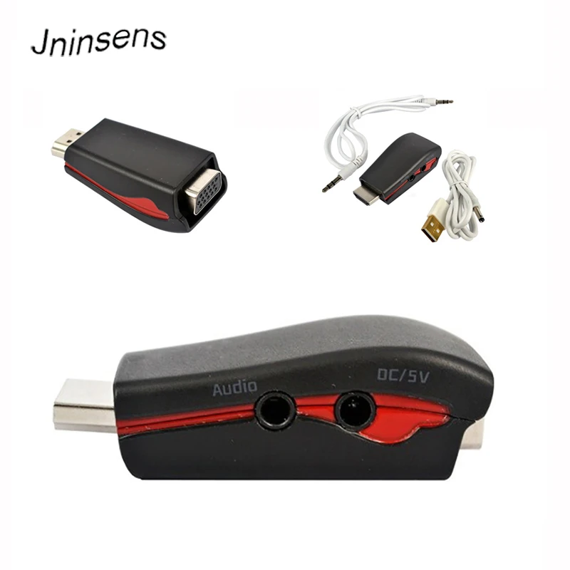 Адаптер HDMI совместимый штекер гнездо VGA разъем преобразователь с аудио кабелем USB