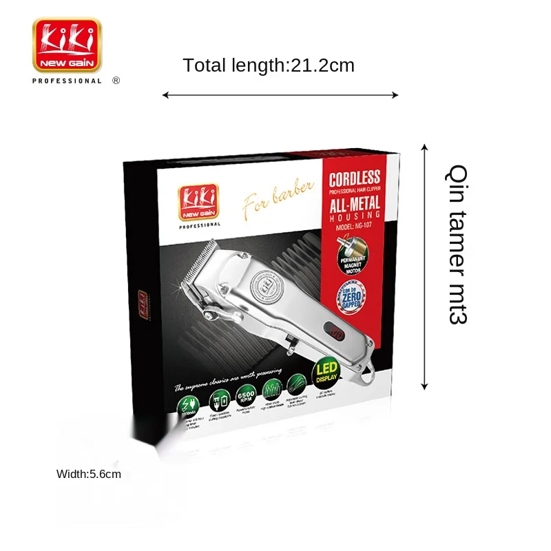 

All-metal Rechargeable hair clipper with guide comb set 6500 motor and barber cordless hair trimmer