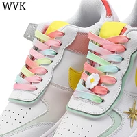 1pair off sneaker white shoelaces shoes accessories laces shoes unisex flat shoe laces shoe strings candy gradient shoelace af1
