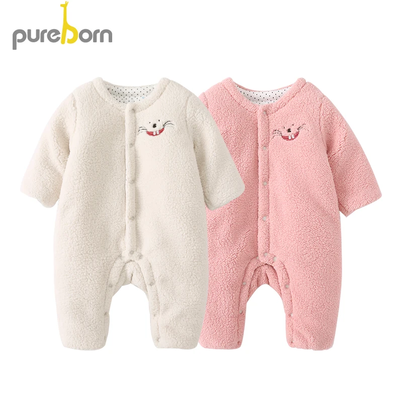 Детский комбинезон + шапка обувь Pureborn утепленный флисовый из 3 предметов Одежда