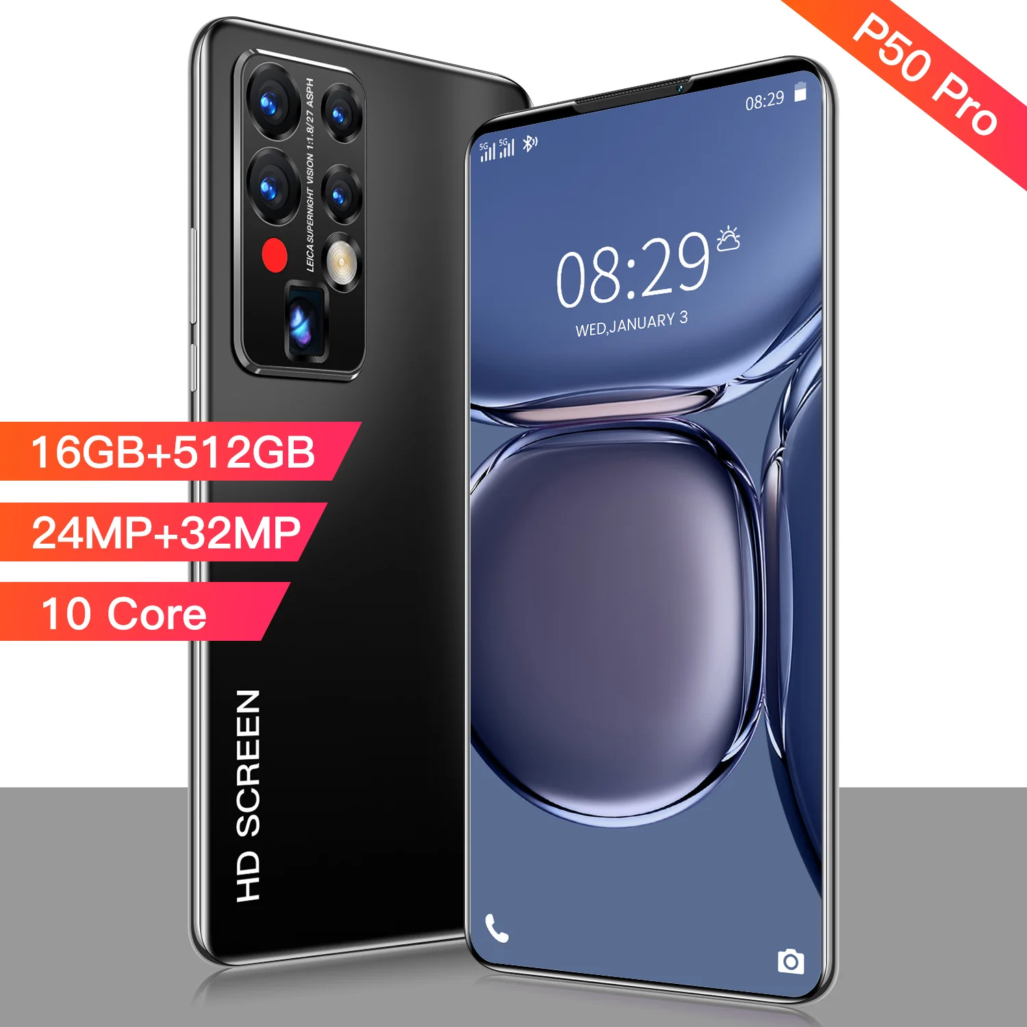 

16GB+512GB Global Version P50 Pro Mobile Phone MTK6889 Deca Core Fingerprint Unlock 6.99 Inch 24+32MP 5G LTE Smart Phone Celular