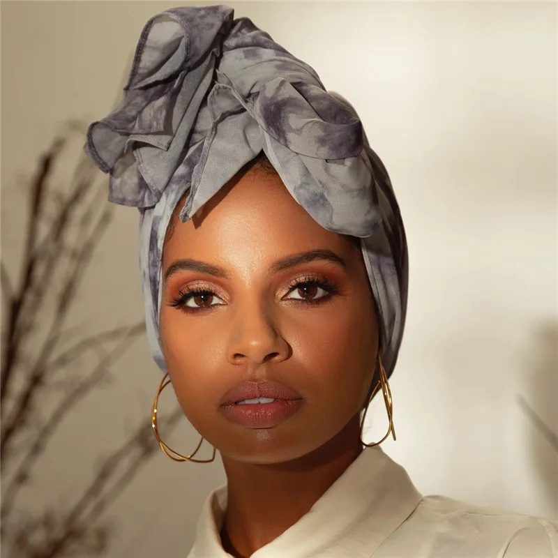 2021 эксклюзивный шифоновый длинный шарф с жемчугом градиентный галстук-красящий