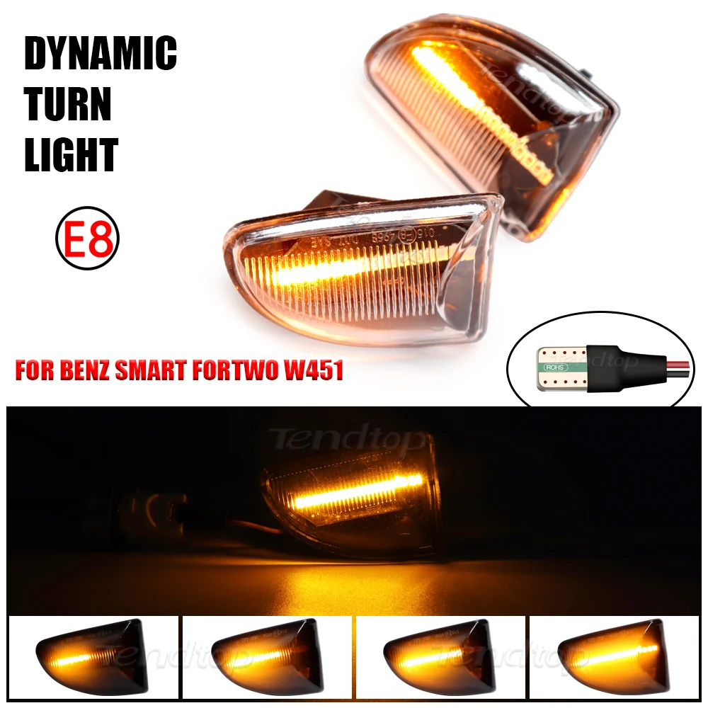 

For Mercedes Benz Smart Fortwo W451 Coupe Cabrio Dynamic Blinker LED Turn Signal Light Side Marker Lamp Car Styling Auto Amber