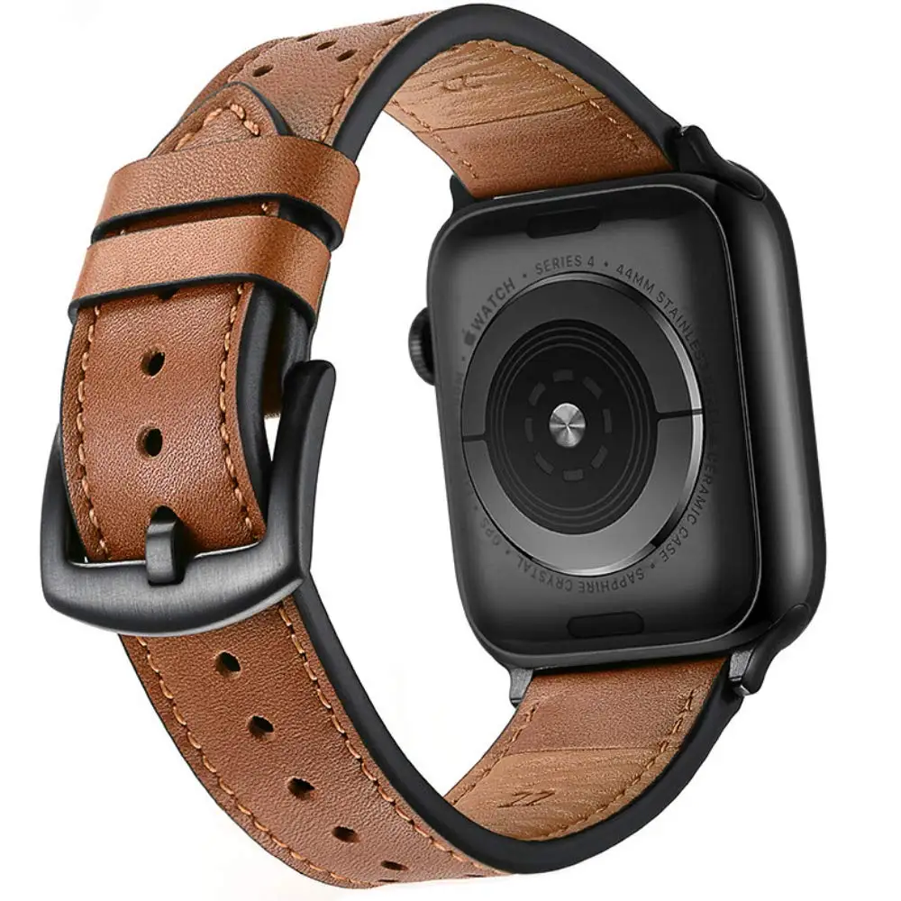 Ремешок из натуральной кожи для apple watch band 44 мм/40 мм 42 38 браслет iwatch pulseira SE/6/5/4/3/2