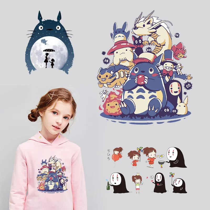 

Iron on Totoro Patches Heat Transfer Vinyl Stickers for Kids Clothes DIY Cartoon T-shirt Iron-On Transfers Decoration Applique