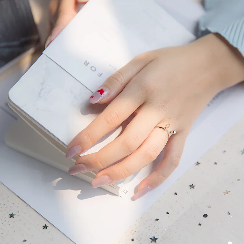 Женское кольцо с кроликом Trusta Открытое из 100% стерлингового серебра 925 пробы