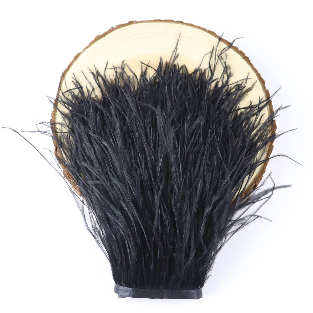 Лента со страусиными перьями длиной 18 25 см декоративная мягкая полоска для