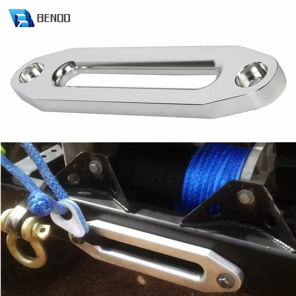 

25.4cm/10" Billet Aluminum Hawse Fairlead for Synthetic Winch 8000-15000 LBs Rope Cable Lead Guide for ATV SUV OFFROAD Recovery