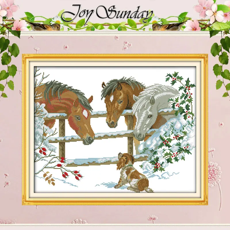 Набор для вышивки крестом 11CT 14CT крестиком с изображением любознательной лошади