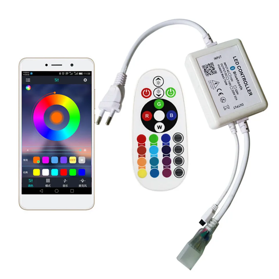 Bluetooth-контроллер для светодиодной ленты RGB 220 В 24 клавиши беспроводной