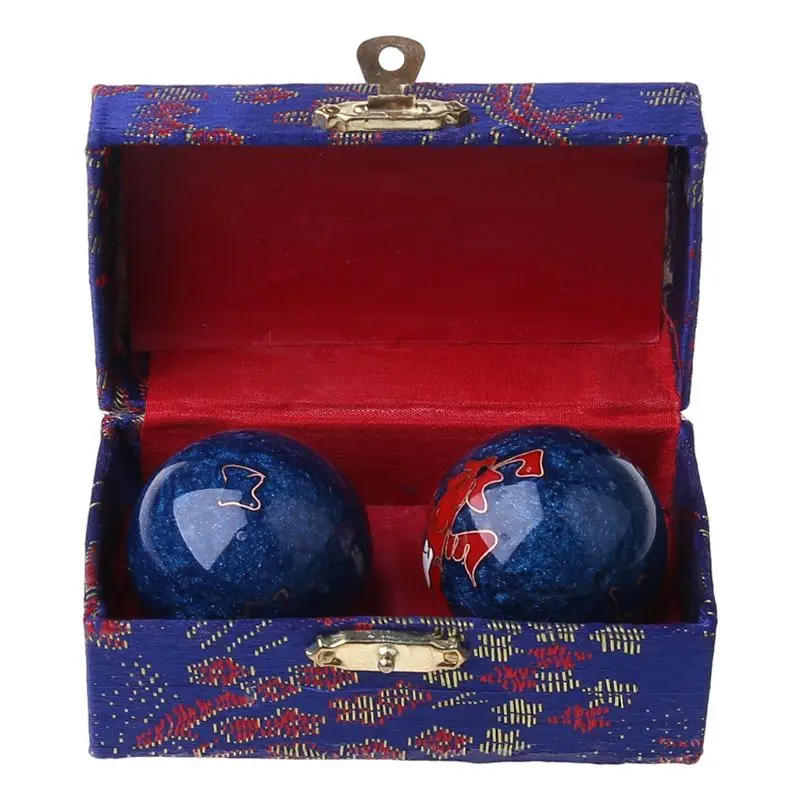 

One Pair Chinese Health Balls Baoding Enamel Ball Massage Balls For Hand Therapy 97BC