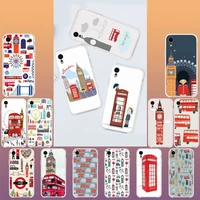 yndfcnb london bus england telephone phone case for iphone 13 x xs max 11 12 pro max 6 6s 7 7plus 8 8plus 5 5s xr se 2020 case