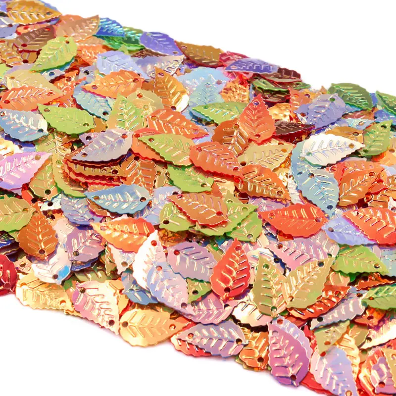 

1400pcs/pack 16mm Flat Rainbow Leaf Loose Sequins Paillettes Sewing Craft Children DIY clothing Accessories