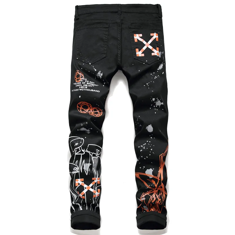 Брюки мужские с цифровым принтом модные штаны в европейском и американском стиле