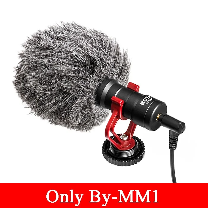 Only BY-MM1 BOYA BY-MM1 Shotgun Камерный микрофон с Меховой ветрозащитой, интервью Микрофоны для iPhone 6 Samsung Huawei,микрофон для камеры Nikon Canon Sony DSLR Gopro,iphone microphone - Цвет: Only BY-MM1