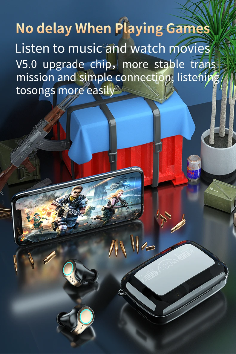 

M18 TWS Wireless Earphone Touch Bluetooth 5.1 Earplugs In The Ear Stereo Music Headsets Sport Waterproof Headphones Earbuds