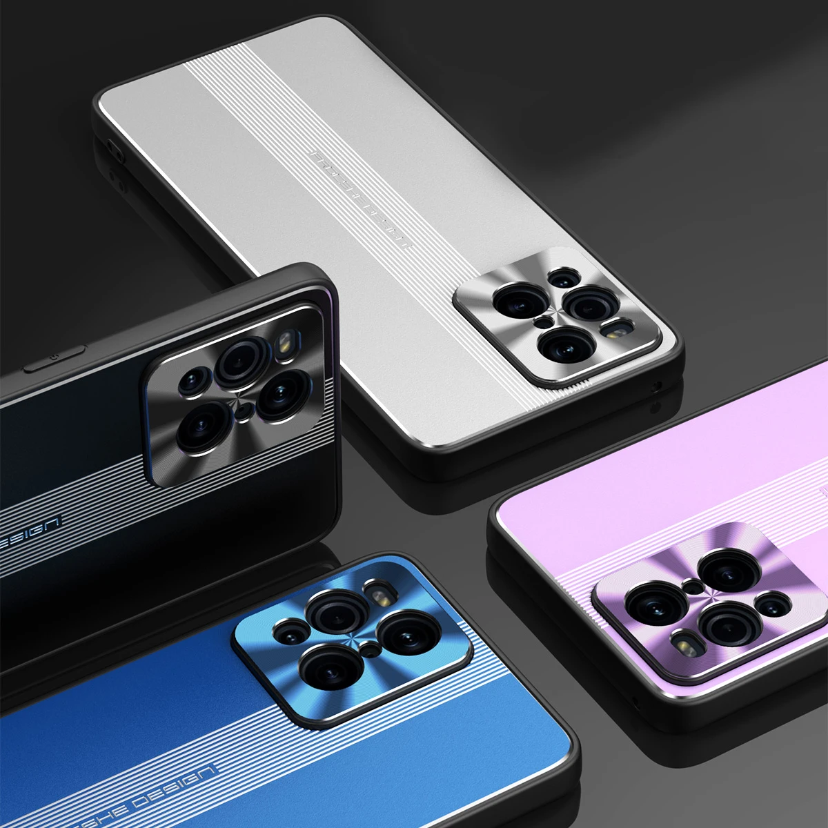 С защитой камеры для OPPO Find X3 Pro Чехол Металлическая задняя крышка противоударный