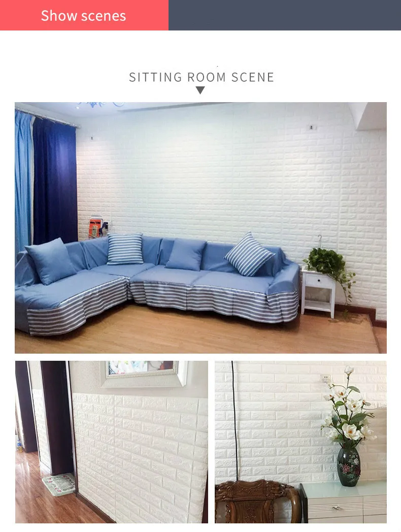 70*77 см DIY самоклеющиеся 3D кирпичные настенные наклейки Декор для гостиной пенопластовое водонепроницаемое покрытие для стен для детей Rm tv Background-W001