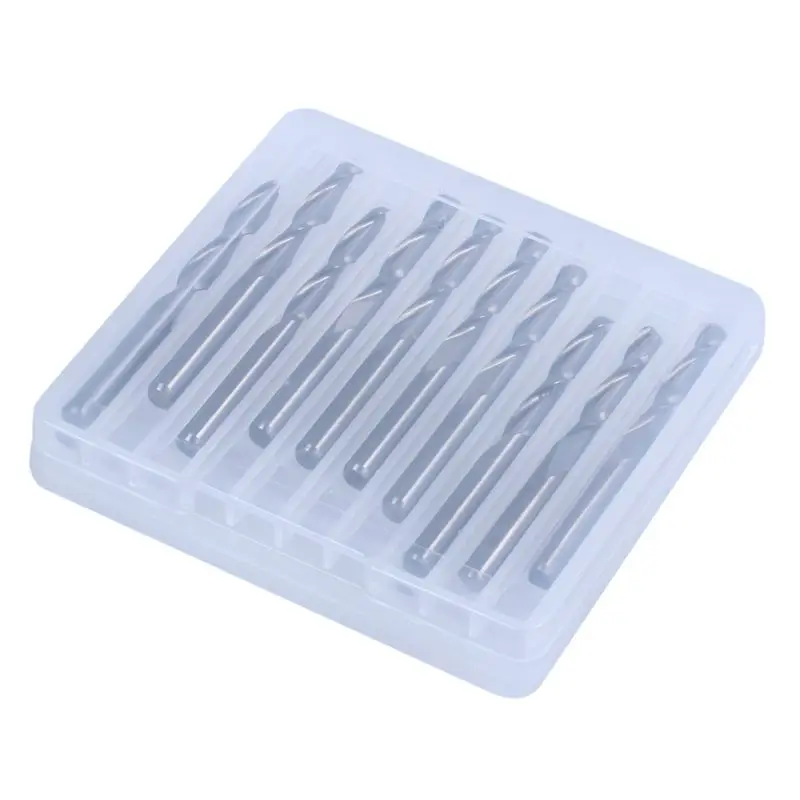 10 шт./кор. 1/8 &quot2 флейты карбида со сферическим концом фрезерные Биты 17 мм флейта